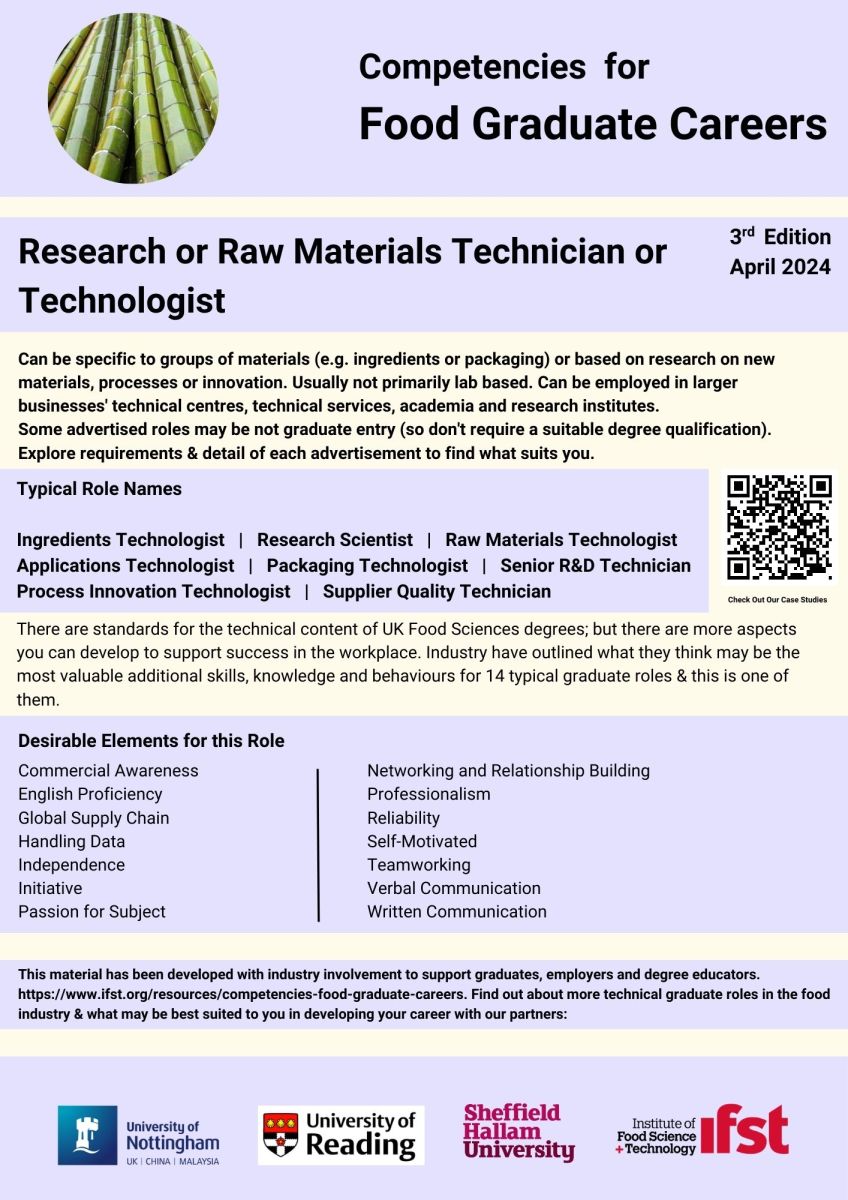 Competencies for Food Graduate Careers Institute of Food Science and